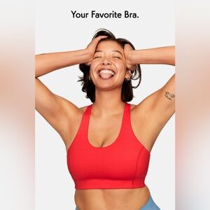 Outdoor Voices Doing Things LIKE NEW Red Sports Bra Hiking Active Women’s Large